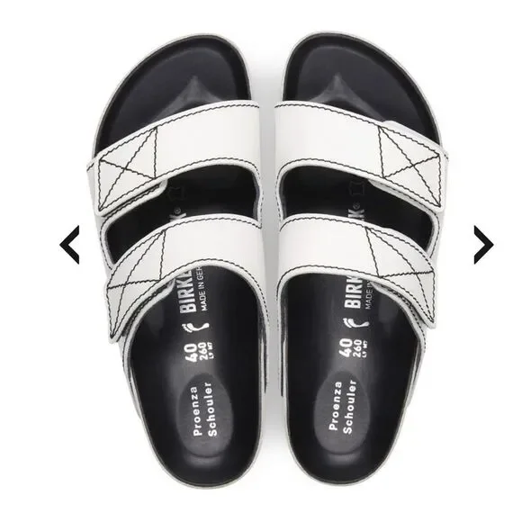 Birkenstock x Proenza Schouler Arizona Natural Leather Sandals Size 35 in White